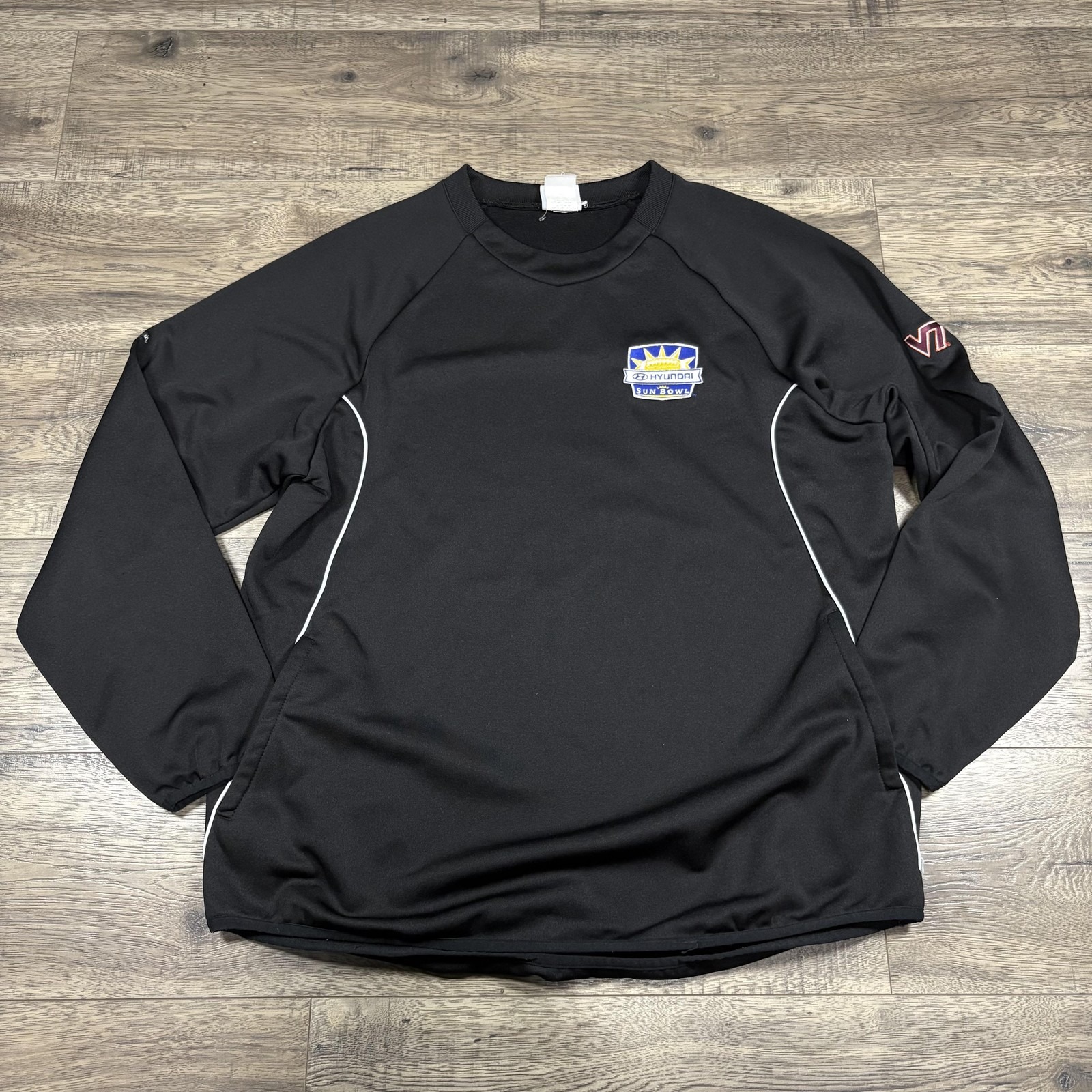Virginia Tech Hokies Sweatshirt Mens 2xl Black Ncaa Football Majestic Sun Bowl